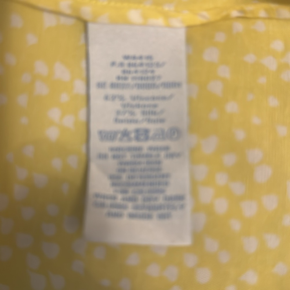Boden Yellow Flutter Sleeve Silk Blend Blouse with Pleated Neckline - Picture 6 of 6